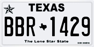 TX license plate BBR1429