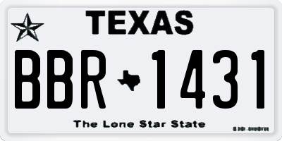 TX license plate BBR1431