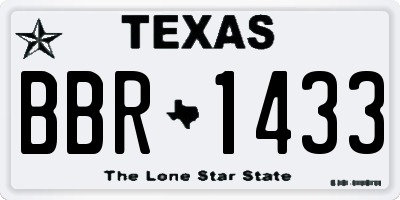 TX license plate BBR1433