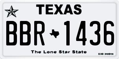 TX license plate BBR1436
