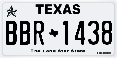TX license plate BBR1438