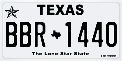 TX license plate BBR1440