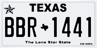TX license plate BBR1441