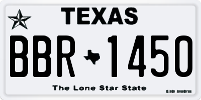 TX license plate BBR1450