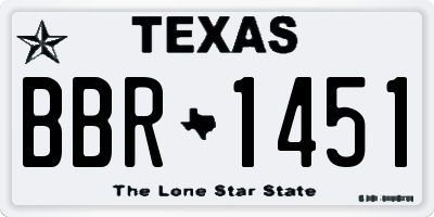 TX license plate BBR1451