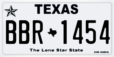 TX license plate BBR1454