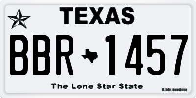 TX license plate BBR1457