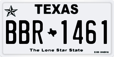 TX license plate BBR1461