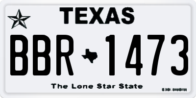TX license plate BBR1473