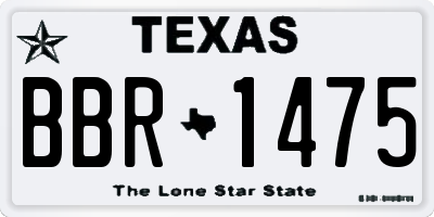 TX license plate BBR1475
