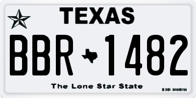 TX license plate BBR1482