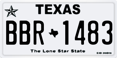 TX license plate BBR1483