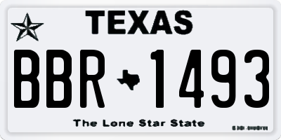 TX license plate BBR1493