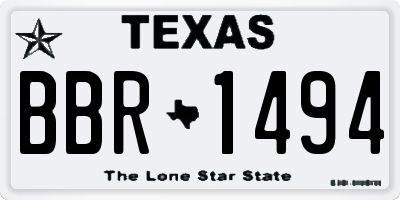 TX license plate BBR1494