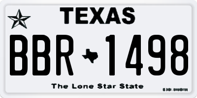 TX license plate BBR1498