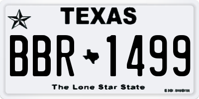 TX license plate BBR1499