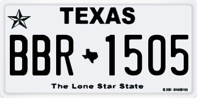 TX license plate BBR1505