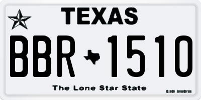 TX license plate BBR1510