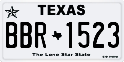 TX license plate BBR1523