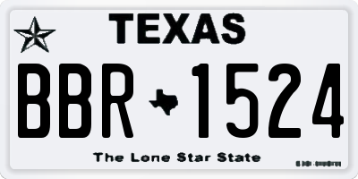 TX license plate BBR1524