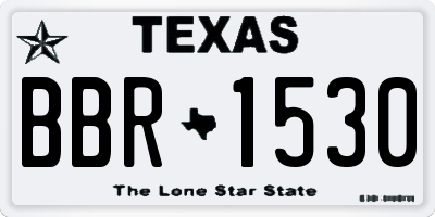 TX license plate BBR1530