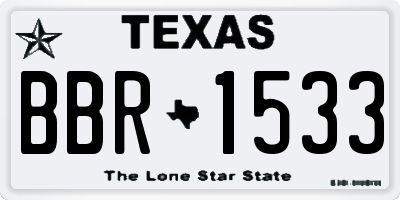 TX license plate BBR1533