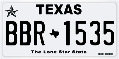 TX license plate BBR1535