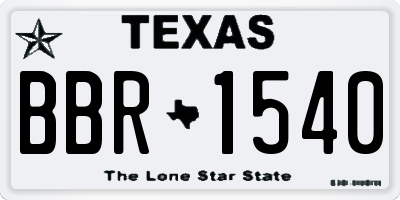 TX license plate BBR1540