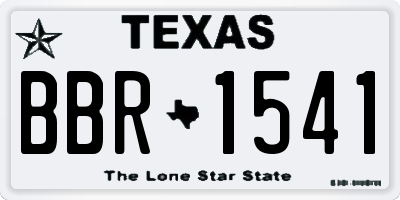 TX license plate BBR1541