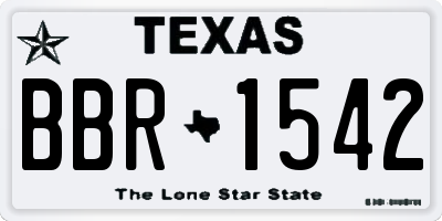 TX license plate BBR1542