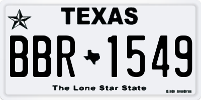 TX license plate BBR1549
