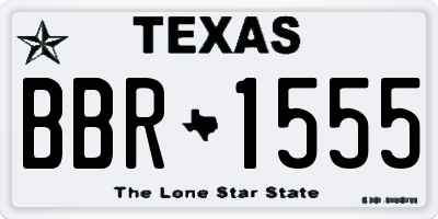 TX license plate BBR1555