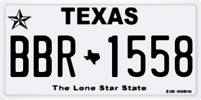 TX license plate BBR1558