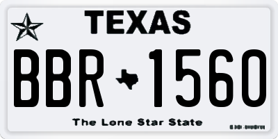 TX license plate BBR1560