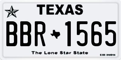 TX license plate BBR1565