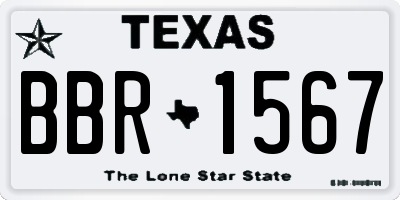 TX license plate BBR1567