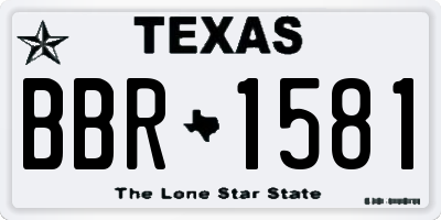 TX license plate BBR1581