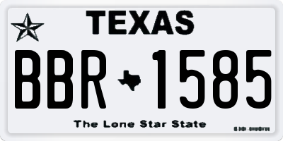 TX license plate BBR1585