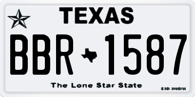 TX license plate BBR1587