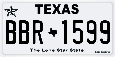 TX license plate BBR1599