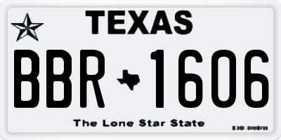 TX license plate BBR1606