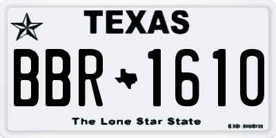 TX license plate BBR1610