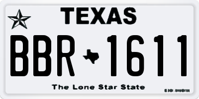 TX license plate BBR1611