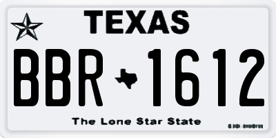 TX license plate BBR1612