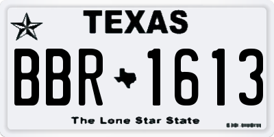 TX license plate BBR1613