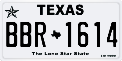 TX license plate BBR1614