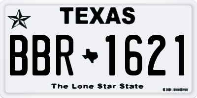 TX license plate BBR1621