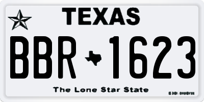 TX license plate BBR1623