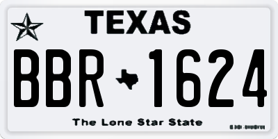TX license plate BBR1624