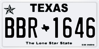 TX license plate BBR1646
